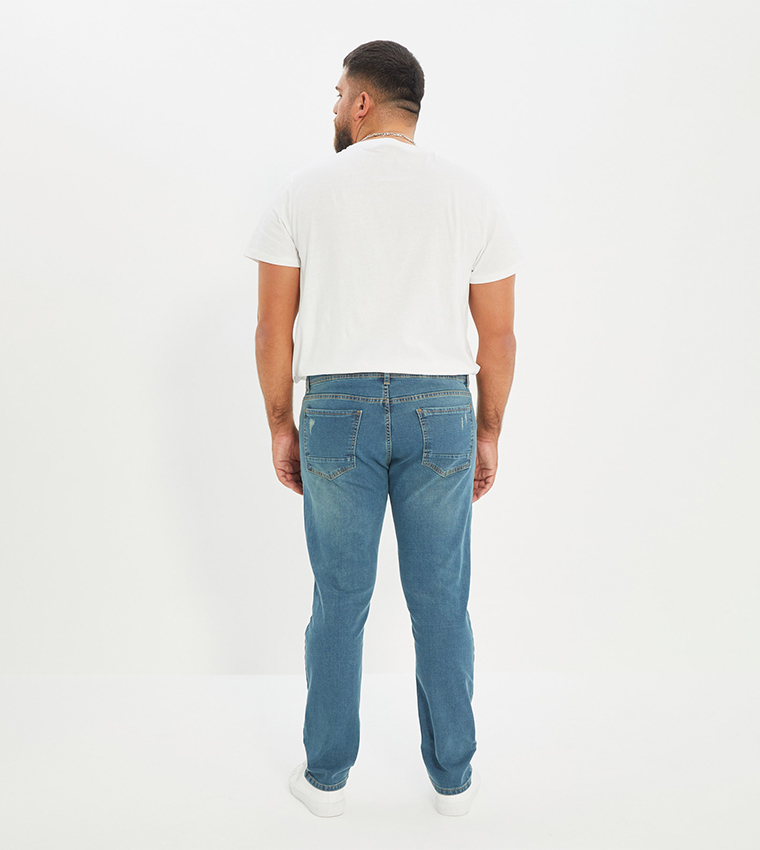 Jean Rake Buy Trendyol Skinny Rake Destroyed Jeans In Blue | 6thStreet Saudi Arabia
