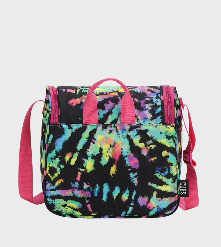 Black Canvas Neon Colors Lunch Bag