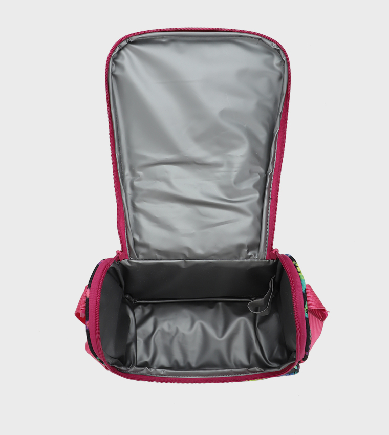 Black Canvas Neon Colors Lunch Bag