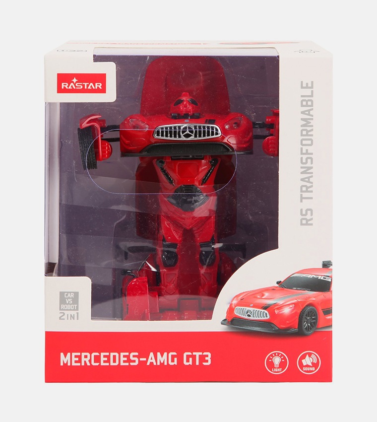 Die Cast 1:32 Mercedes-Benz Gt3 Amg Transformable Car 62300 with Light and Sound - Yellow