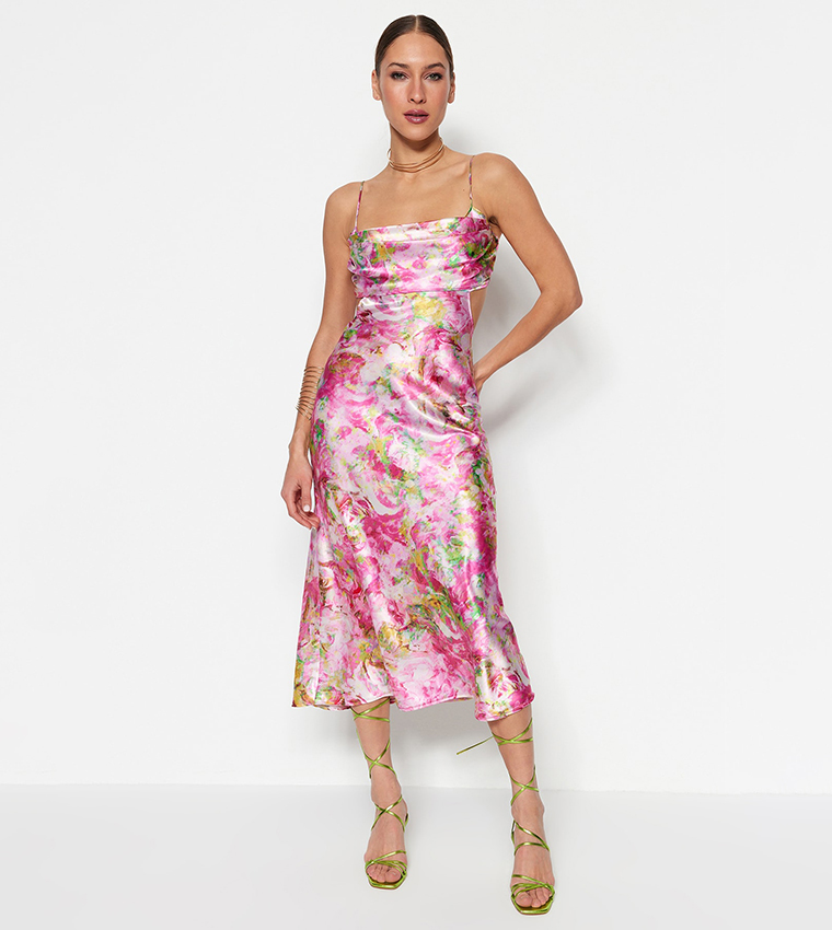 Buy Trendyol Floral Printed Midi Dress In MULTI COLOR