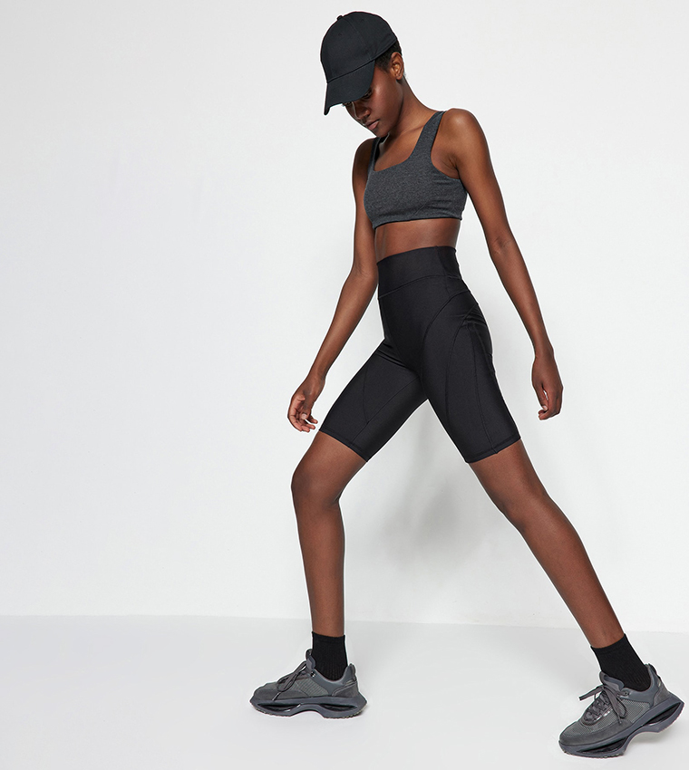 Nike Women's Black Tight Fit High Waisted Short Biker Leggings - Trendyol
