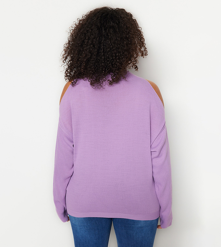 Mauve off the shoulder sweater hotsell