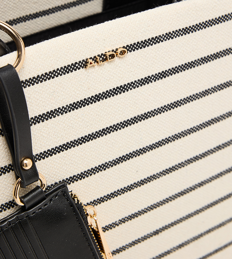 DASPIAS Striped Tote Bag with Pouch
