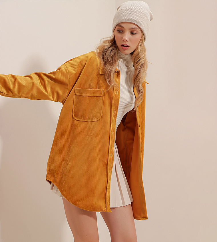 Cotton Velvet Oversized Shirt