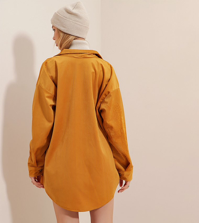 Cotton Velvet Oversized Shirt