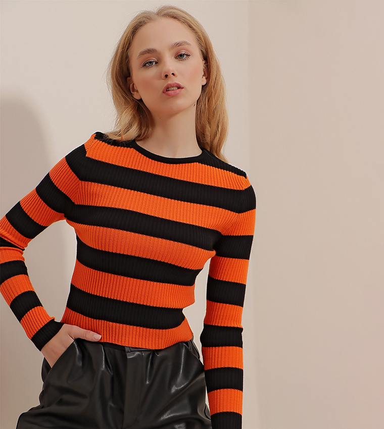 Mango orange sweater best sale