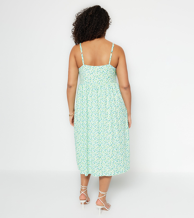 Floral Printed Knitted Gipe Dress