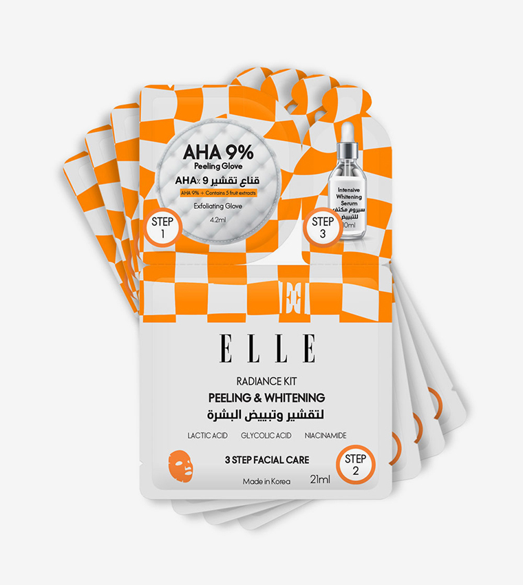 4-Piece Radiance Kit – 3-Step Peeling & Whitening Treatment with Aha Peeling Glove