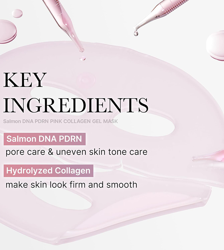 Pack of 4 Salmon DNA PDRN Pink Collagen Gel Mask, 28g