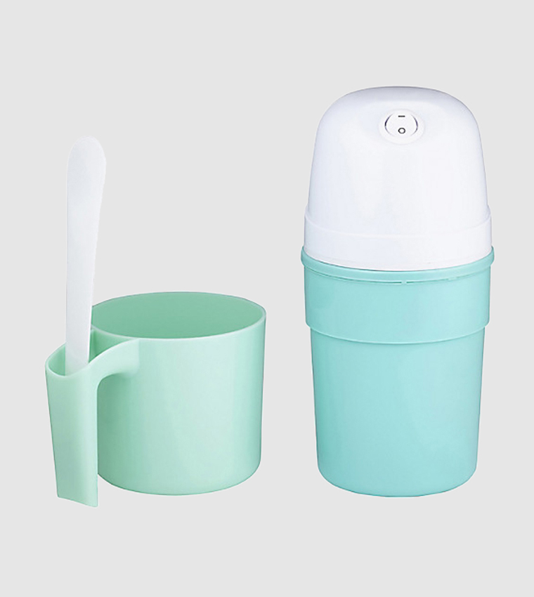 Dash My Pint Ice Cream Maker Aqua and White With Mixing Spoon