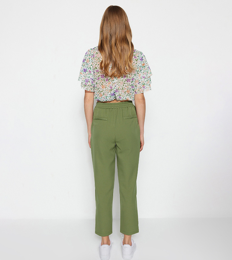 MANGO Leggings - Khaki - Normal Waist - Trendyol