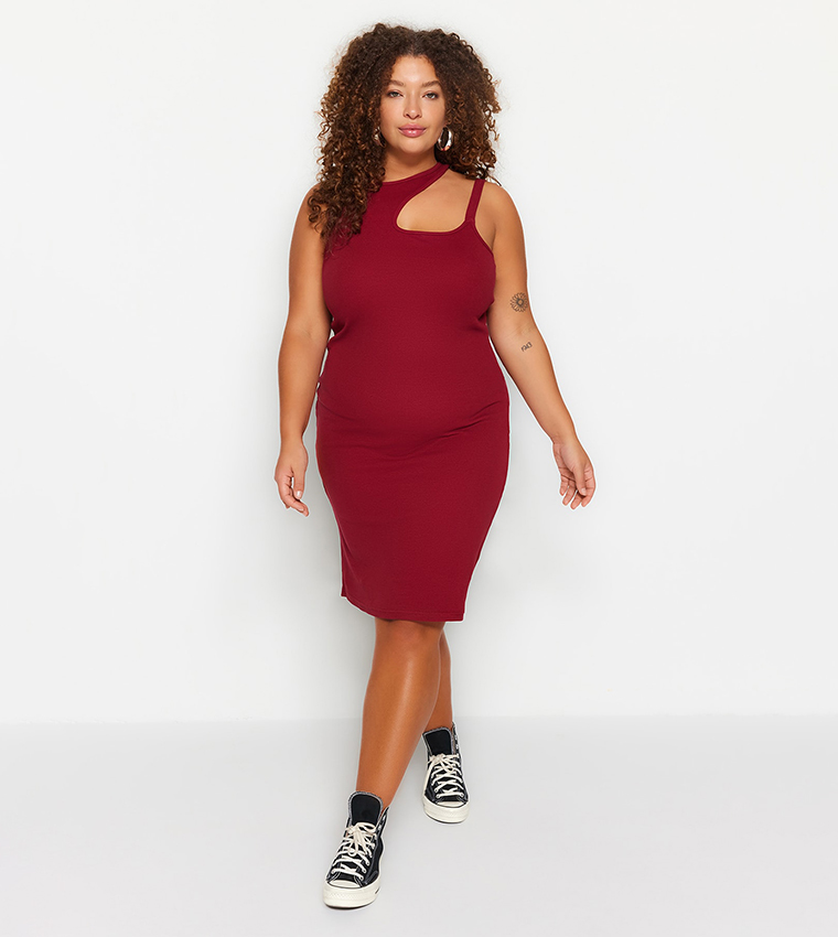 Bodycon store burgundy dress