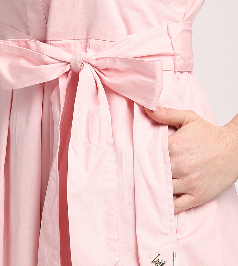 فستان ميدي كم ثلاث أرباع مطرز