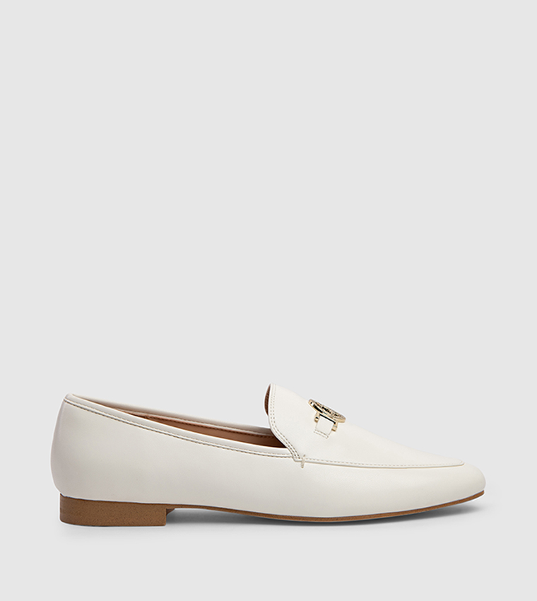 Textured Logo Detail Loafers