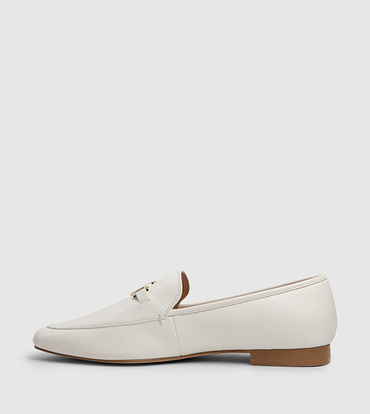 Textured Logo Detail Loafers