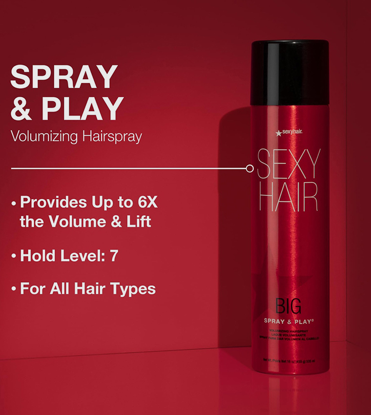 Sexy Hair Big Spray & Play Volumizing Hairspray, 10oz