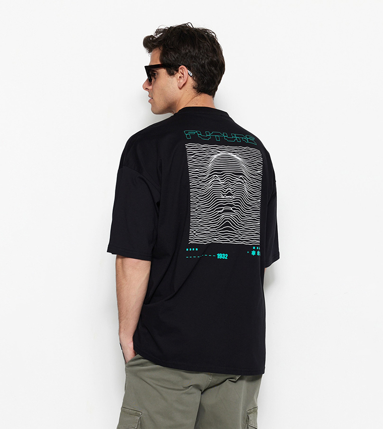 Printed Crew Neck Oversized T-Shirt