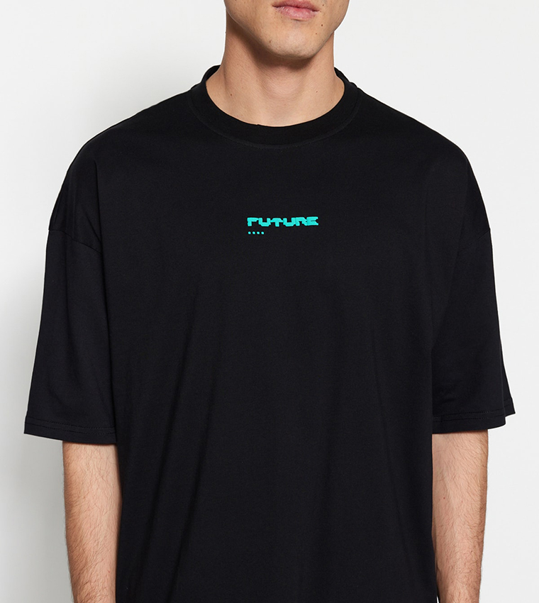 Printed Crew Neck Oversized T-Shirt