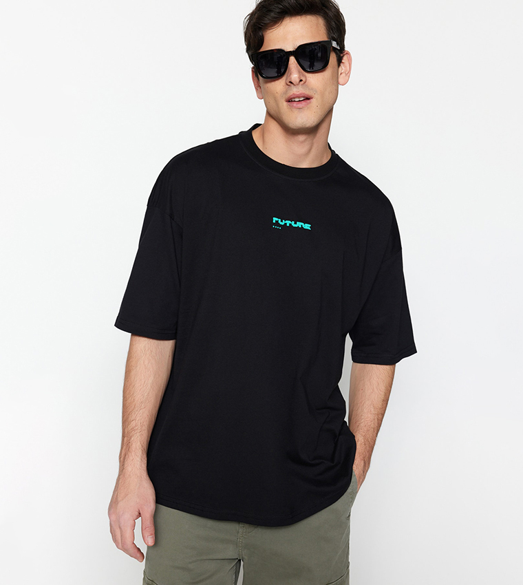 Printed Crew Neck Oversized T-Shirt