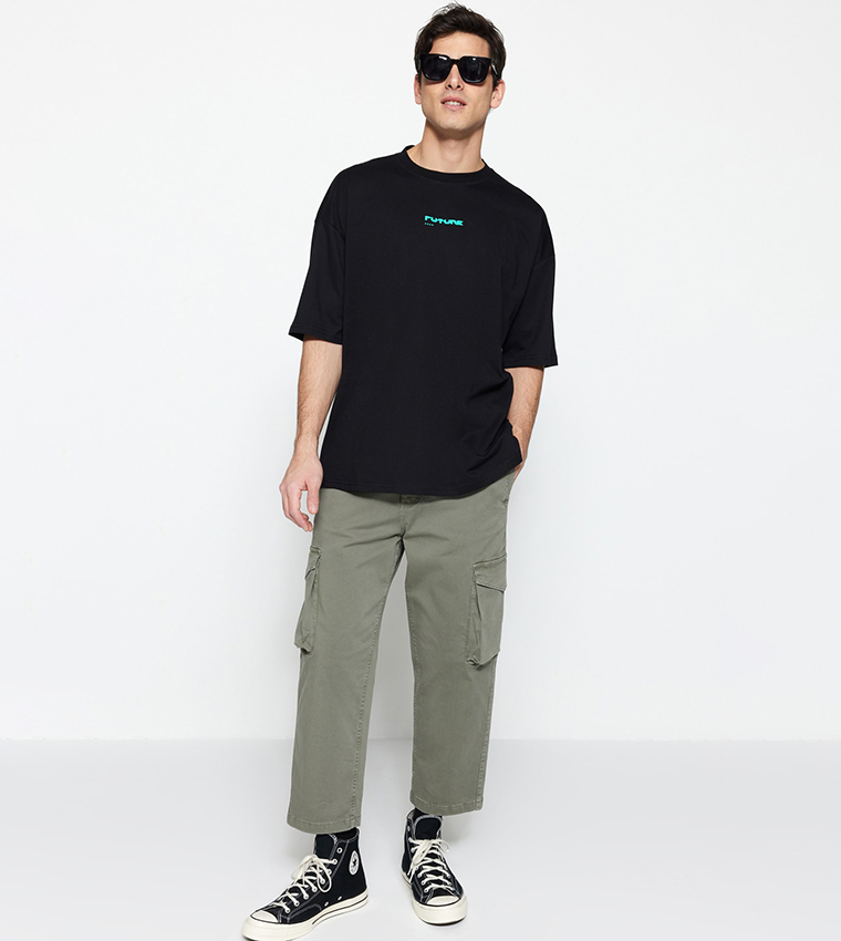 Printed Crew Neck Oversized T-Shirt