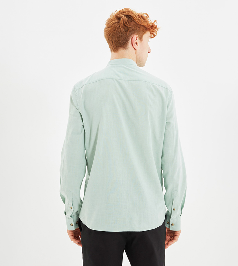 Basic Epaulette Slim Fit Shirt