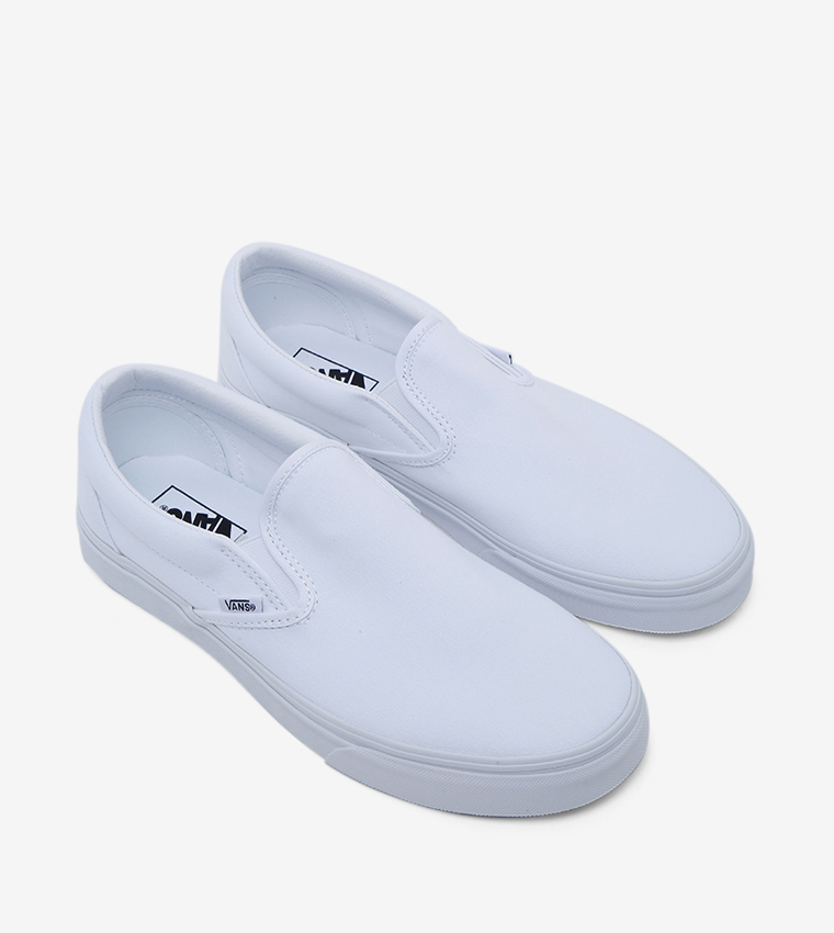 Mens white slip on shop vans