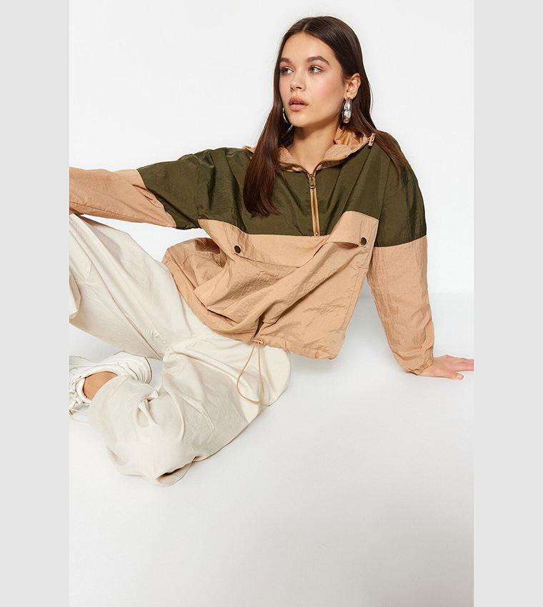 Oversized color hotsell block jacket