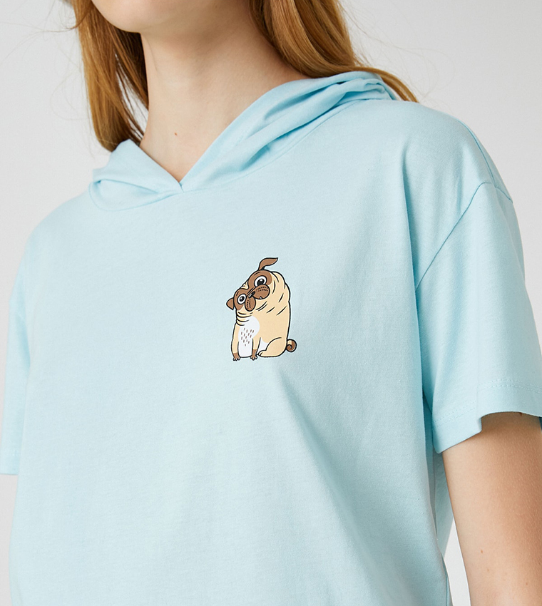 T shirt with hood womens discount