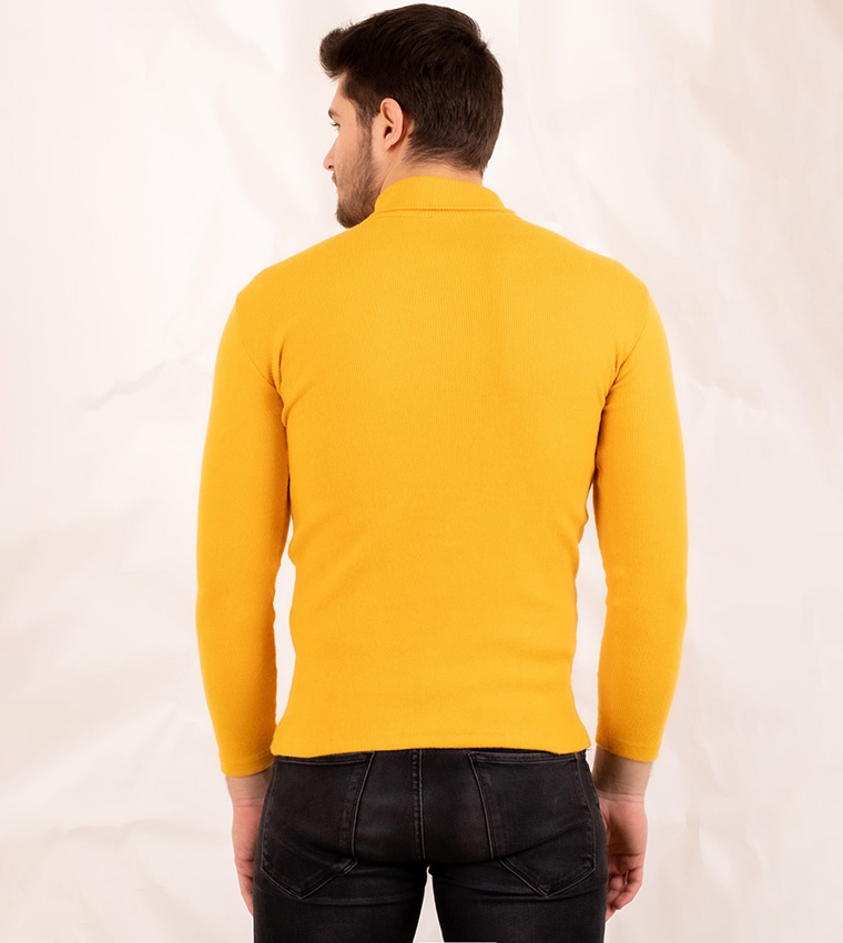 Buy Armonika Ribbed Turtleneck Sweater In Yellow 6thStreet Bahrain