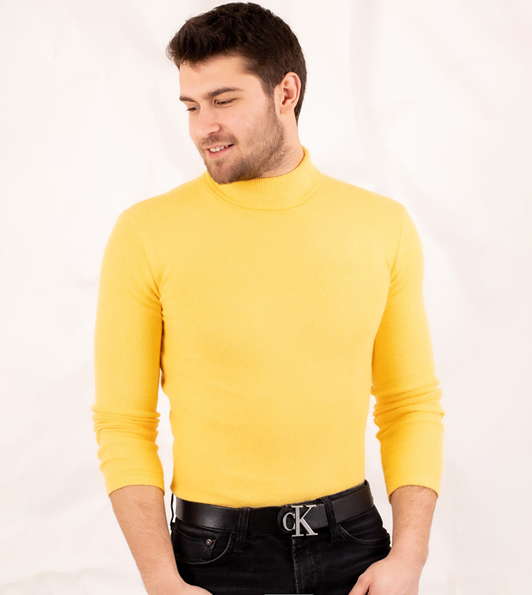 Light yellow turtleneck on sale