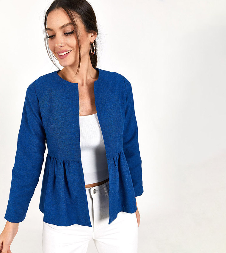Buy Armonika Frill Waist Jacket In NAVY BLUE 6thStreet Kuwait