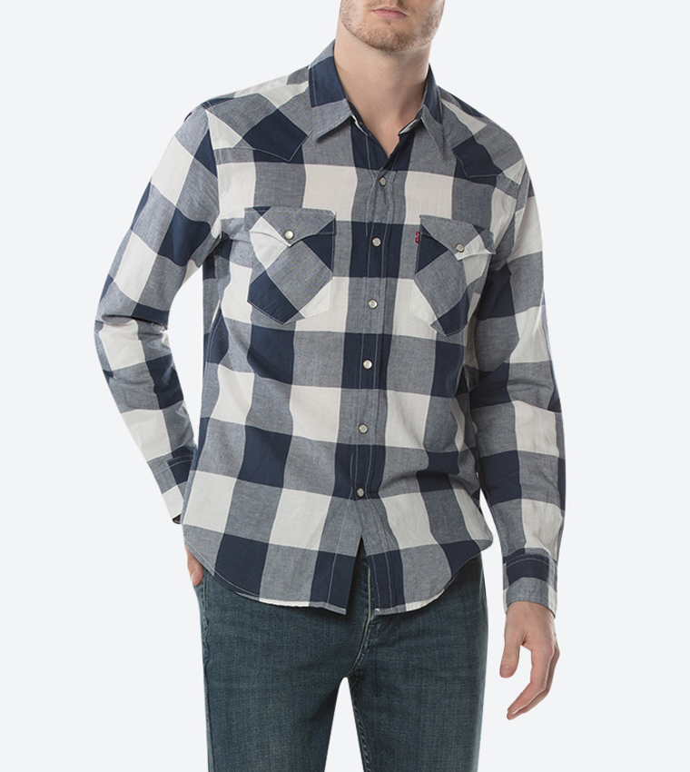 Buy Levi s Classic Fit Long Sleeve Western Shirt Blue 66986 0088 In Blue 6thStreet Qatar