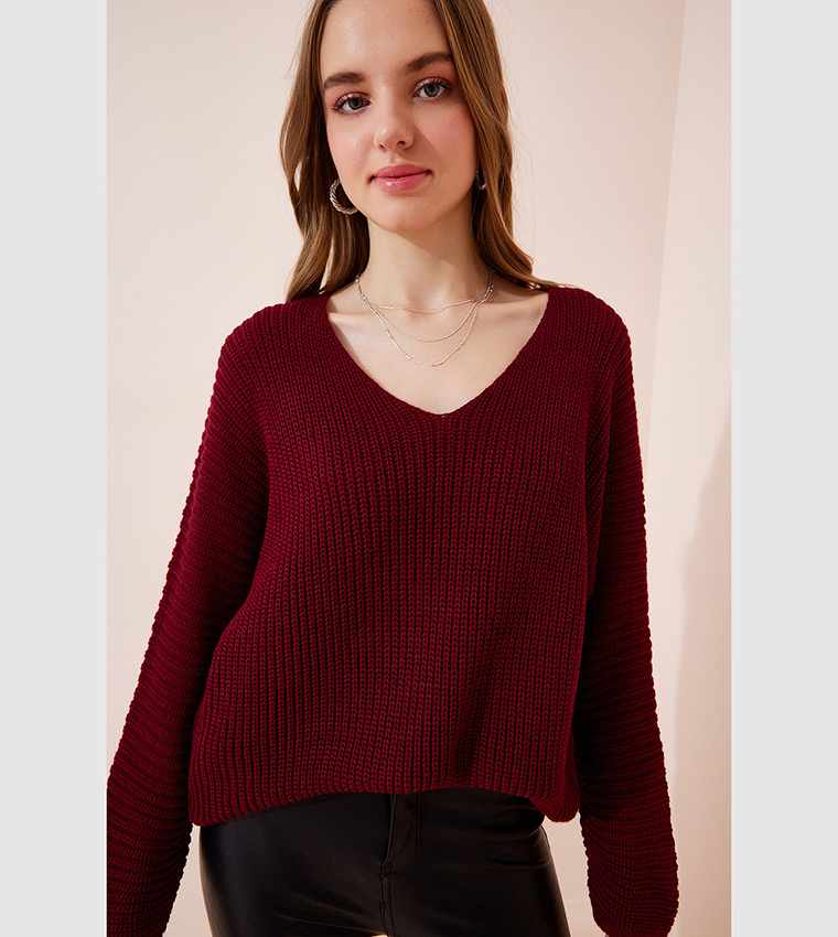 Womens deals burgundy sweater