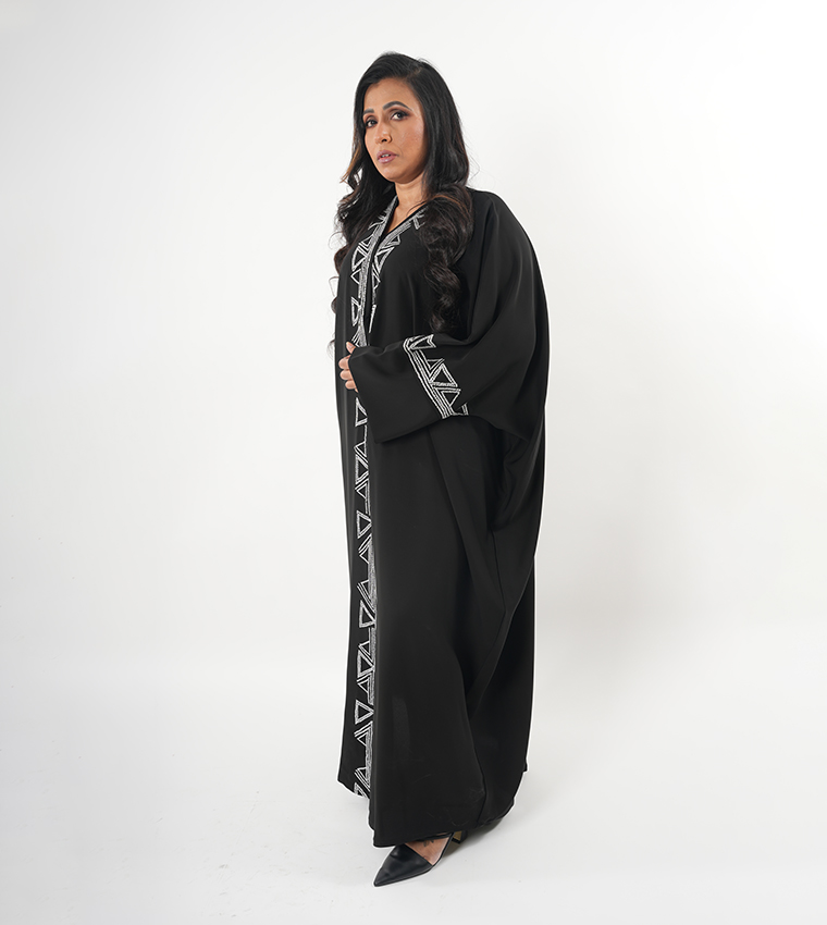 Embellished Batwing Sleeves Abaya