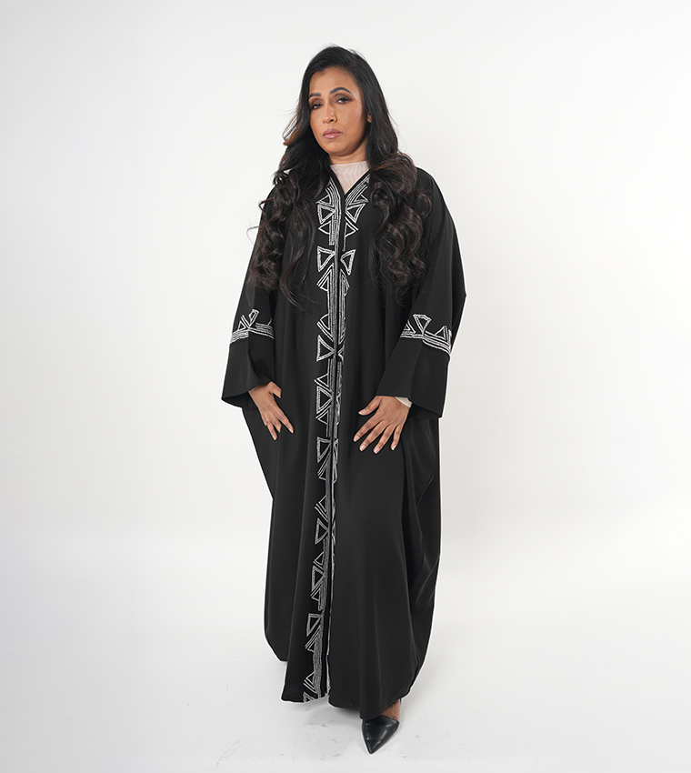 Embellished Batwing Sleeves Abaya
