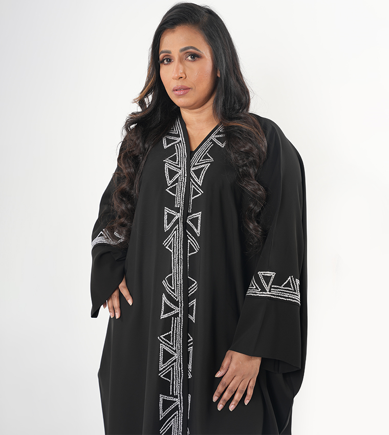 Embellished Batwing Sleeves Abaya