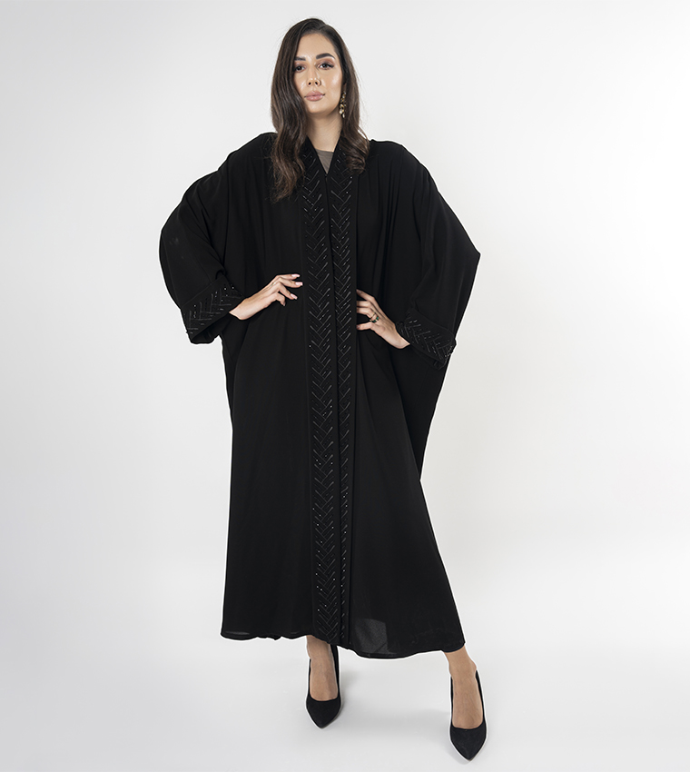 Embellished Batwing Sleeves Abaya