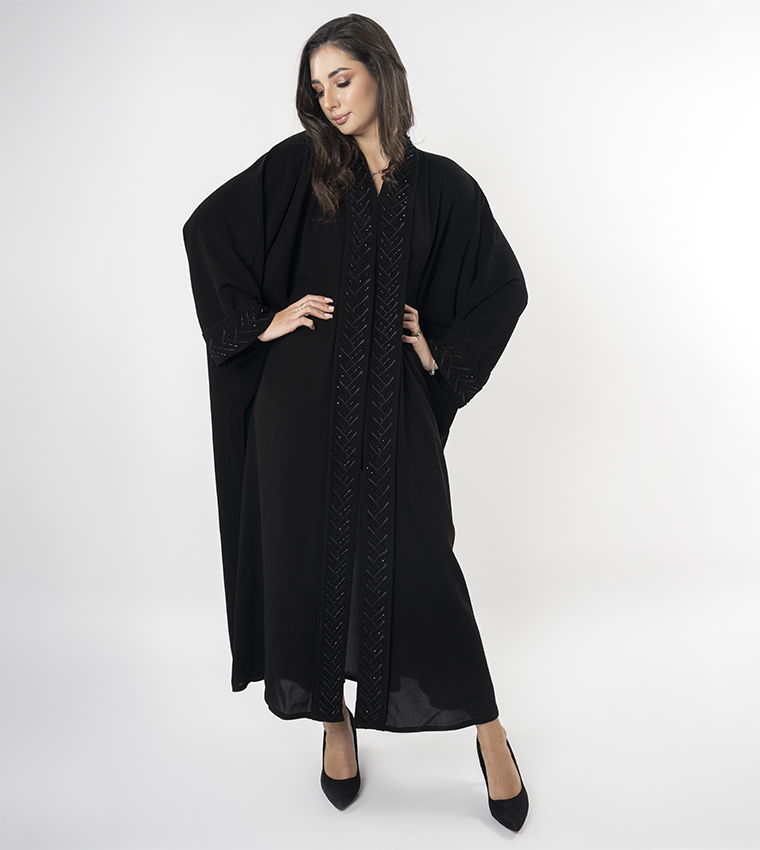 Embellished Batwing Sleeves Abaya
