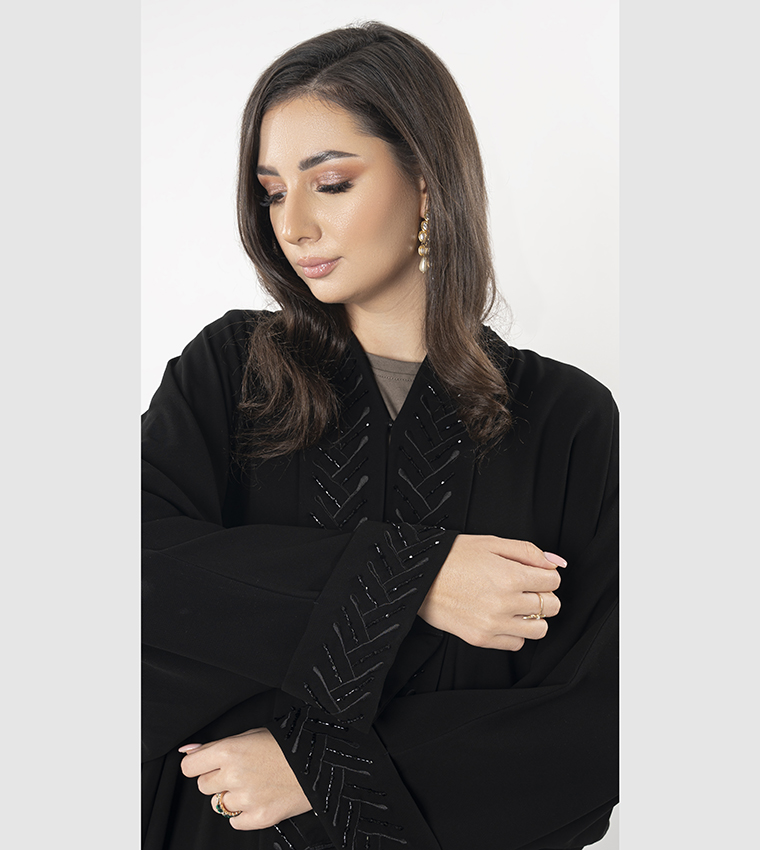 Embellished Batwing Sleeves Abaya