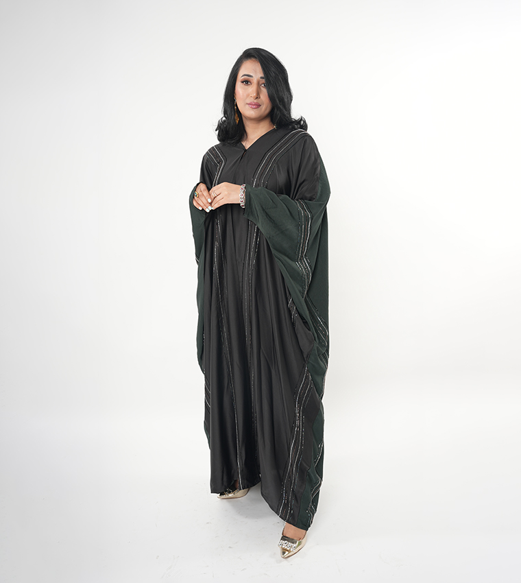 Embellished Batwing Sleeves Abaya