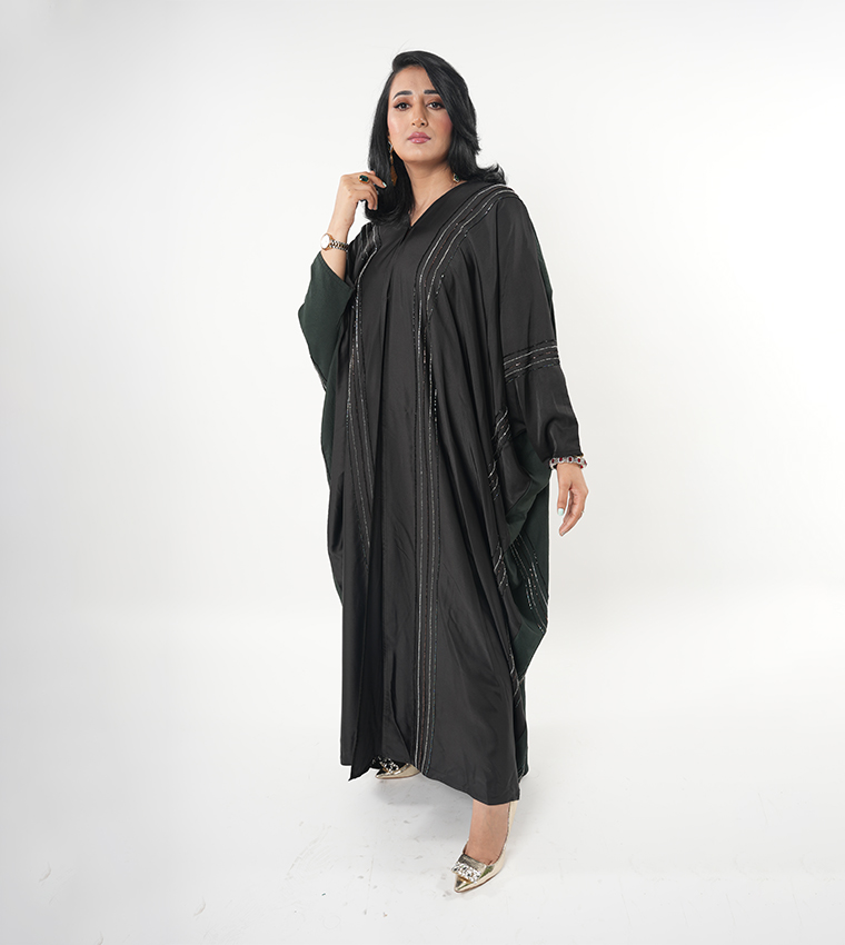 Embellished Batwing Sleeves Abaya