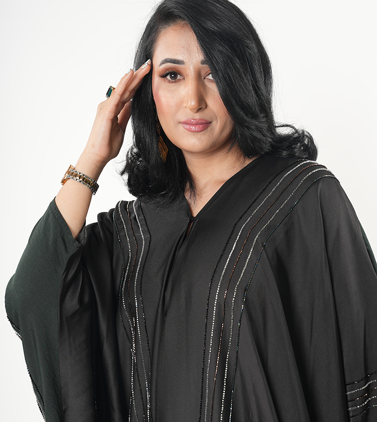 Embellished Batwing Sleeves Abaya