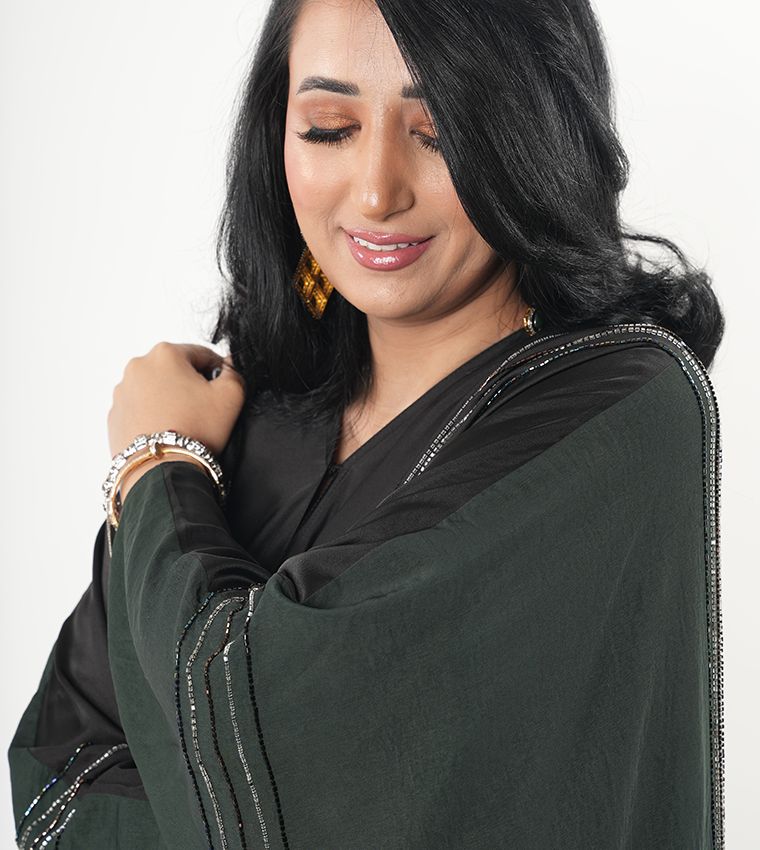Embellished Batwing Sleeves Abaya