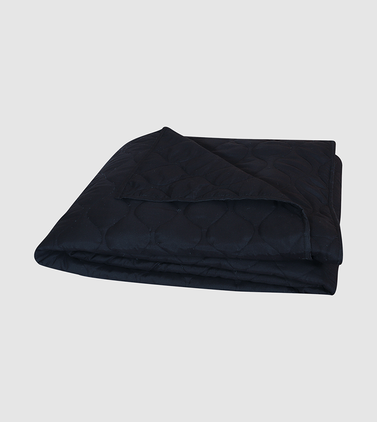 Buy HIS & HERS Micro Quilted Bed Spread Sheet In Black 6thStreet UAE