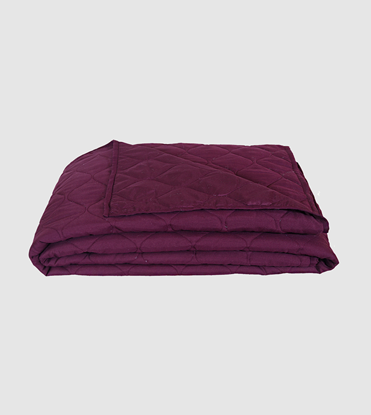 Buy HIS & HERS Micro Quilted Bed Spread Sheet In Purple 6thStreet Qatar