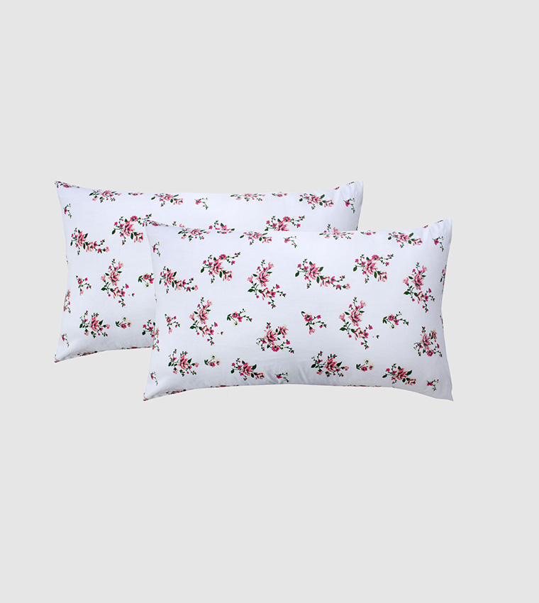 2 white deals pillow cases