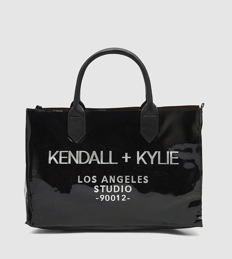 New Kendall online + Kylie Black Logo Tote