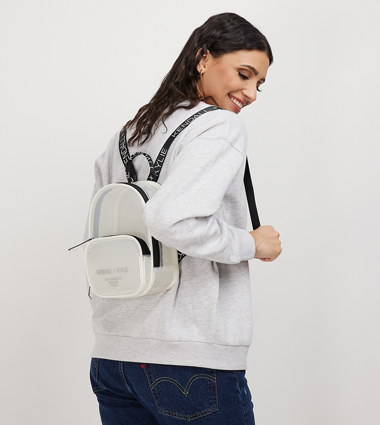 Buy KENDALL KYLIE Logo Printed Zip Around Backpack In White