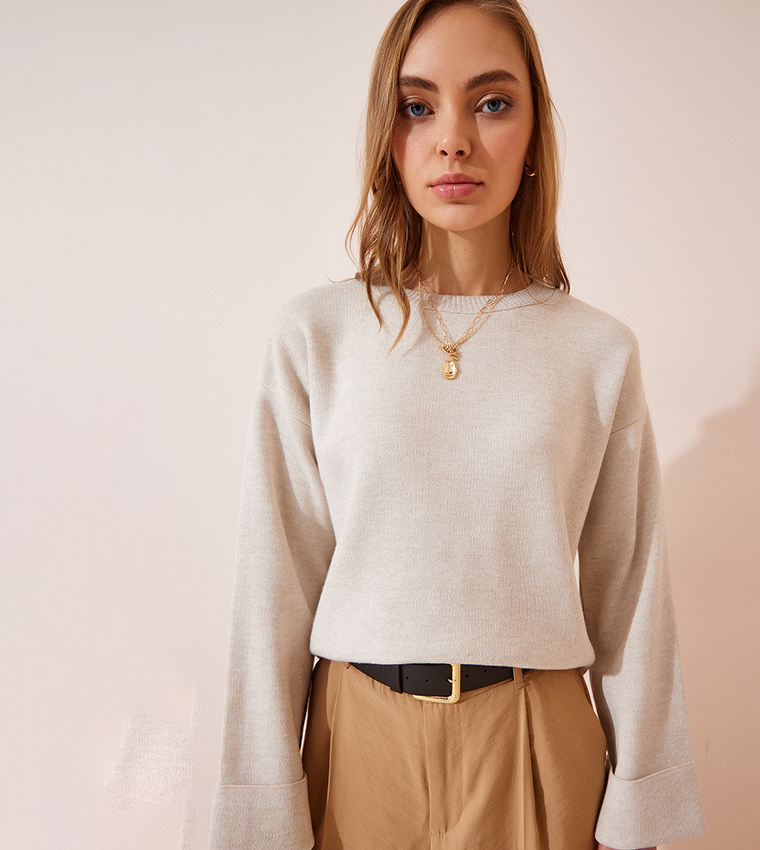 Oversized sweater outlet beige